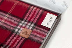 100% WOOL SCARF - RED CHECK