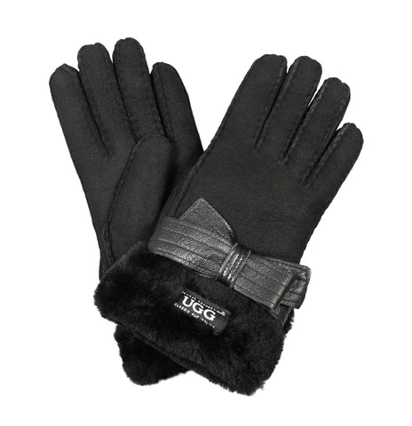 UGG LADIES SHEEPSKIN RIBBON GLOVES