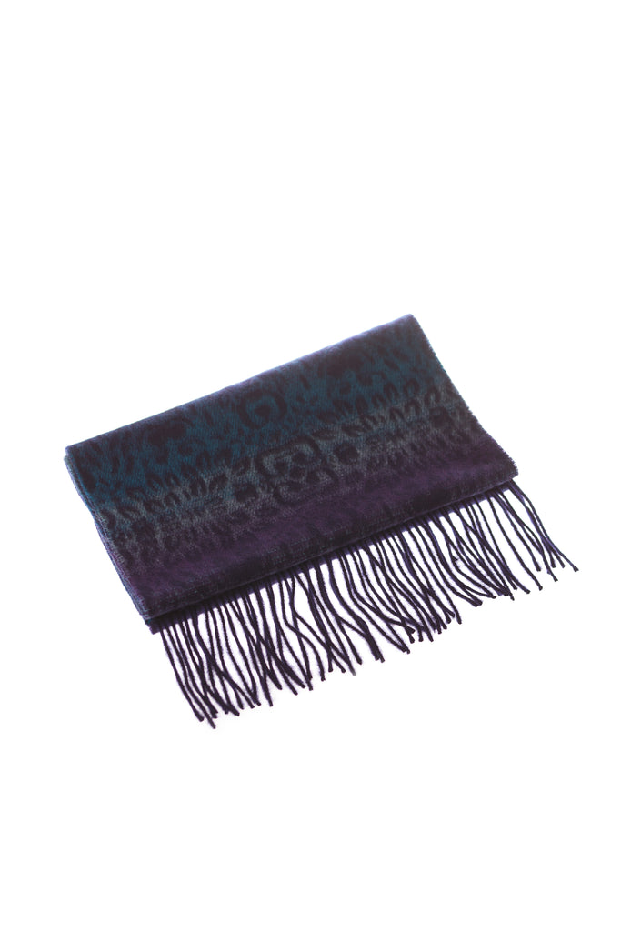 CASHMERE AND WOOL SCARF - PURPLE BLUE