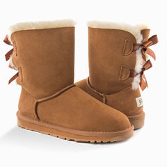 'NEW GENERATION' UGG LADIES CLASSIC BAILEY BOW BOOTS 2 RIBBON BOOT