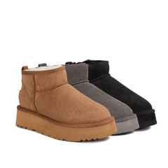 'NEW GENERATION' UGG CLASSIC PLATFORM ULTRA MINI BOOTS (WATER RESISTANT)