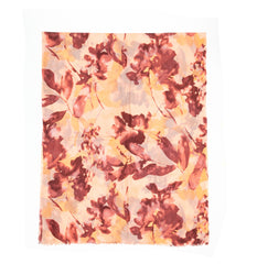 100% WOOL PRINTED SCARF - GOLDEN BROWN LEAF