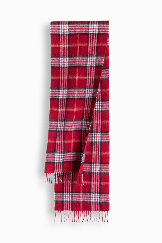100% WOOL SCARF - RED CHECK