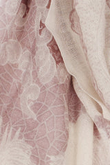 100% MERINO WOOL SCARF - CREAM/TAN