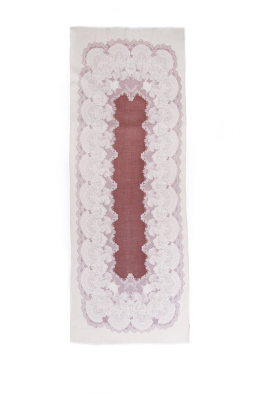 100% MERINO WOOL SCARF - CREAM/TAN
