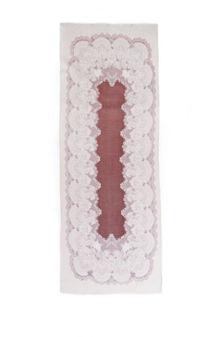 100% MERINO WOOL SCARF - CREAM/TAN