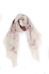 100% MERINO WOOL SCARF - CREAM/TAN