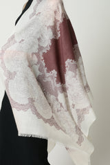 100% MERINO WOOL SCARF - CREAM/TAN