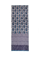 100% MERINO WOOL SCARF - PURPLISH BLUE CHECK