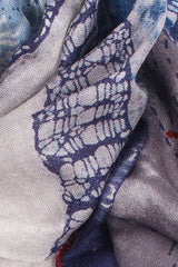 100% MERINO WOOL SCARF - BLUE/GREY