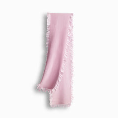 FRINGED CHECK WOOL SCARF - PINK