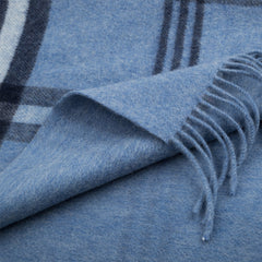 100% MERINO WOOL REVERSIBLE WRAP - STEEL BLUE