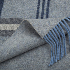 100% MERINO WOOL REVERSIBLE WRAP - SLATE GREY